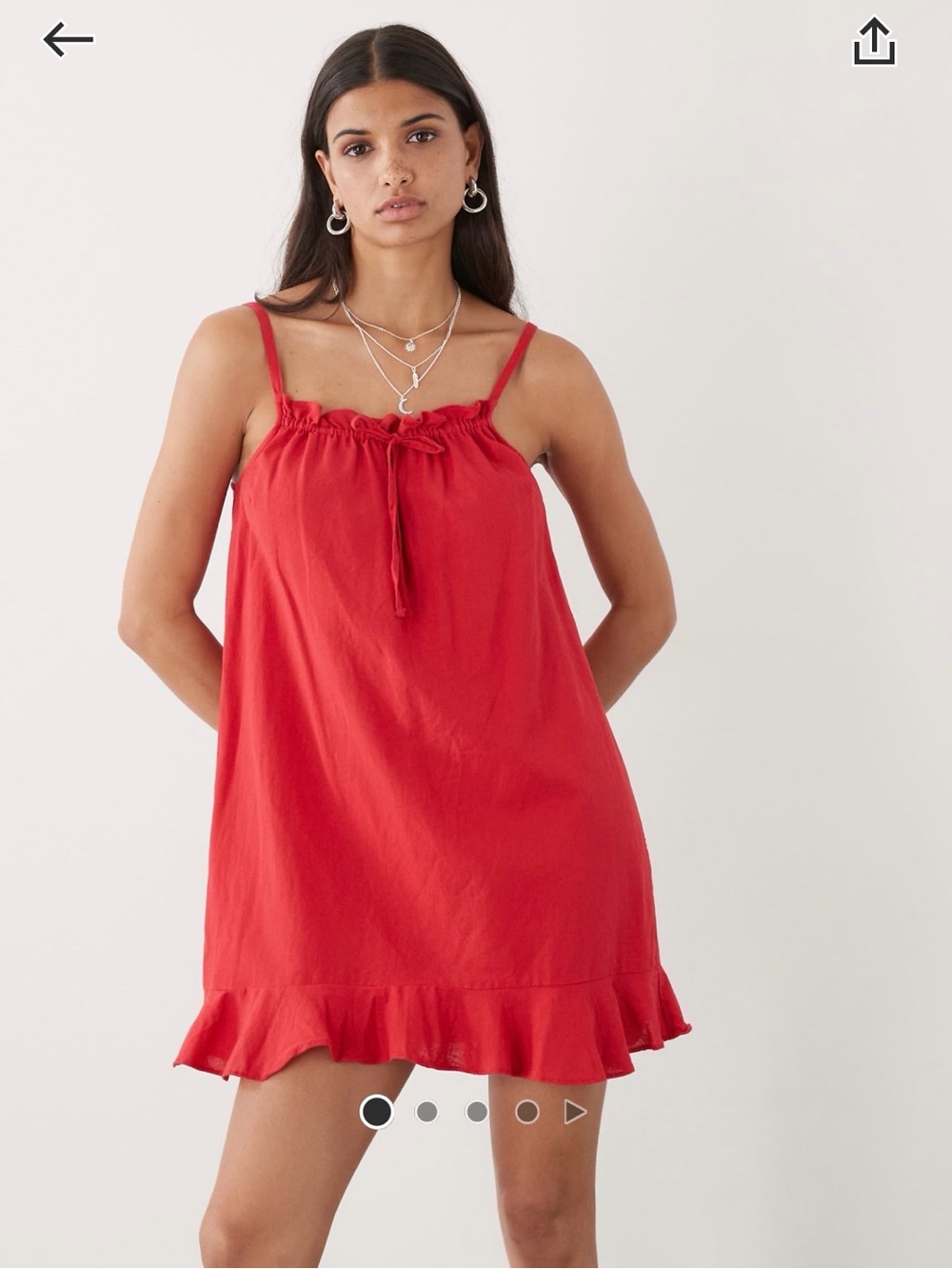 COLLUSION linen mix babydoll mini dress